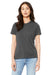 Bella + Canvas BC6400/B6400/6400 Womens Relaxed Jersey Short Sleeve Crewneck T-Shirt Asphalt Grey Model Front