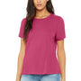 Bella + Canvas Womens Relaxed Jersey Short Sleeve Crewneck T-Shirt - Berry Pink