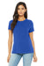 Bella + Canvas BC6400/6400 Womens Relaxed Jersey Short Sleeve Crewneck T-Shirt True Royal Blue Model Front