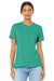 Bella + Canvas BC6400/6400 Womens Relaxed Jersey Short Sleeve Crewneck T-Shirt Teal Green Model Front