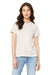Bella + Canvas BC6400/B6400/6400 Womens Relaxed Jersey Short Sleeve Crewneck T-Shirt Vintage White Model Front