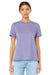 Bella + Canvas BC6400/B6400/6400 Womens Relaxed Jersey Short Sleeve Crewneck T-Shirt Dark Lavender Purple Model Front