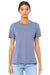 Bella + Canvas BC6400/6400 Womens Relaxed Jersey Short Sleeve Crewneck T-Shirt Lavender Blue Model Front