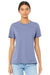 Bella + Canvas BC6400/B6400/6400 Womens Relaxed Jersey Short Sleeve Crewneck T-Shirt Lavender Blue Model Front