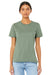 Bella + Canvas BC6400/6400 Womens Relaxed Jersey Short Sleeve Crewneck T-Shirt Sage Green Model Front