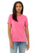 Bella + Canvas BC6400/6400 Womens Relaxed Jersey Short Sleeve Crewneck T-Shirt Charity Pink Model Front