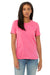 Bella + Canvas BC6400/B6400/6400 Womens Relaxed Jersey Short Sleeve Crewneck T-Shirt Charity Pink Model Front