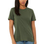 Bella + Canvas Womens Relaxed Jersey Short Sleeve Crewneck T-Shirt - Military Green