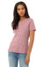 Bella + Canvas BC6400/B6400/6400 Womens Relaxed Jersey Short Sleeve Crewneck T-Shirt Orchid Model Front