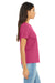 Bella + Canvas BC6400/B6400/6400 Womens Relaxed Jersey Short Sleeve Crewneck T-Shirt Berry Pink Model Side