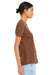 Bella + Canvas BC6400/B6400/6400 Womens Relaxed Jersey Short Sleeve Crewneck T-Shirt Chestnut Brown Model Side
