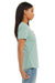 Bella + Canvas BC6400/B6400/6400 Womens Relaxed Jersey Short Sleeve Crewneck T-Shirt Dusty Blue Model Side
