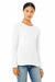 Bella + Canvas BC6500/6500 Womens Jersey Long Sleeve Crewneck T-Shirt White Model Front