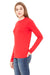 Bella + Canvas B6500/6500 Womens Jersey Long Sleeve Crewneck T-Shirt Red Model Side