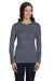 Bella + Canvas BC6500/6500 Womens Jersey Long Sleeve Crewneck T-Shirt Heather Deep Grey Model Front