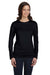 Bella + Canvas BC6500/6500 Womens Jersey Long Sleeve Crewneck T-Shirt Black Model Front
