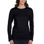 Bella + Canvas Womens Jersey Long Sleeve Crewneck T-Shirt - Black