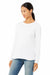 Bella + Canvas BC6500/6500 Womens Jersey Long Sleeve Crewneck T-Shirt White Model 3Q