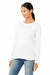 Bella + Canvas B6500/6500 Womens Jersey Long Sleeve Crewneck T-Shirt White Model 3Q
