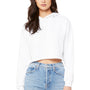 Bella + Canvas Womens Cropped Fleece Hooded Sweatshirt Hoodie - White