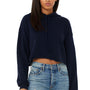 Bella + Canvas Womens Cropped Fleece Hooded Sweatshirt Hoodie - Navy Blue