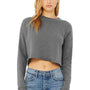 Bella + Canvas Womens Cropped Fleece Crewneck Sweatshirt - Heather Deep Grey