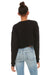 Bella + Canvas B7503/7503 Womens Cropped Fleece Crewneck Sweatshirt Black Model Back
