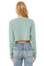 Bella + Canvas B7503/7503 Womens Cropped Fleece Crewneck Sweatshirt Dusty Blue Model Back