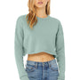 Bella + Canvas Womens Cropped Fleece Crewneck Sweatshirt - Dusty Blue