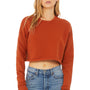 Bella + Canvas Womens Cropped Fleece Crewneck Sweatshirt - Brick Red