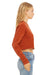 Bella + Canvas B7503/7503 Womens Cropped Fleece Crewneck Sweatshirt Brick Red Model Side