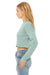 Bella + Canvas B7503/7503 Womens Cropped Fleece Crewneck Sweatshirt Dusty Blue Model Side
