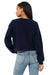 Bella + Canvas B7505 Womens Raglan Crewneck Sweatshirt Navy Blue Model Back
