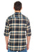 Burnside 8210 Mens Flannel Long Sleeve Button Down Shirt w/ Double Pockets Dark Khaki Model Back
