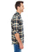 Burnside 8210 Mens Flannel Long Sleeve Button Down Shirt w/ Double Pockets Dark Khaki Model Side