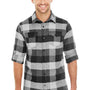 Burnside Mens Flannel Long Sleeve Button Down Shirt w/ Double Pockets - Black/Grey