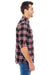 Burnside 8210 Mens Flannel Long Sleeve Button Down Shirt w/ Double Pockets Red Model Side