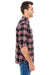 Burnside B8210/8210 Mens Flannel Long Sleeve Button Down Shirt w/ Double Pockets Red Model Side