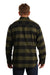 Burnside B8210/8210 Mens Flannel Long Sleeve Button Down Shirt w/ Double Pockets Army Green/Black Model Back