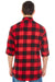 Burnside B8210/8210 Mens Flannel Long Sleeve Button Down Shirt w/ Double Pockets Red/Black Model Back