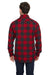 Burnside B8212 Mens Flannel Long Sleeve Button Down Shirt w/ Pocket Red/Heather Black Model Back