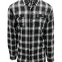 Burnside Mens Perfect Flannel Long Sleeve Button Down Shirt w/ Double Pockets - Black/White