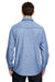Burnside 8255 Mens Long Sleeve Button Down Shirt w/ Double Pockets Light Denim Model Back