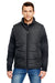 Burnside 8700 Mens Full Zip Puffer Vest Black Model Front