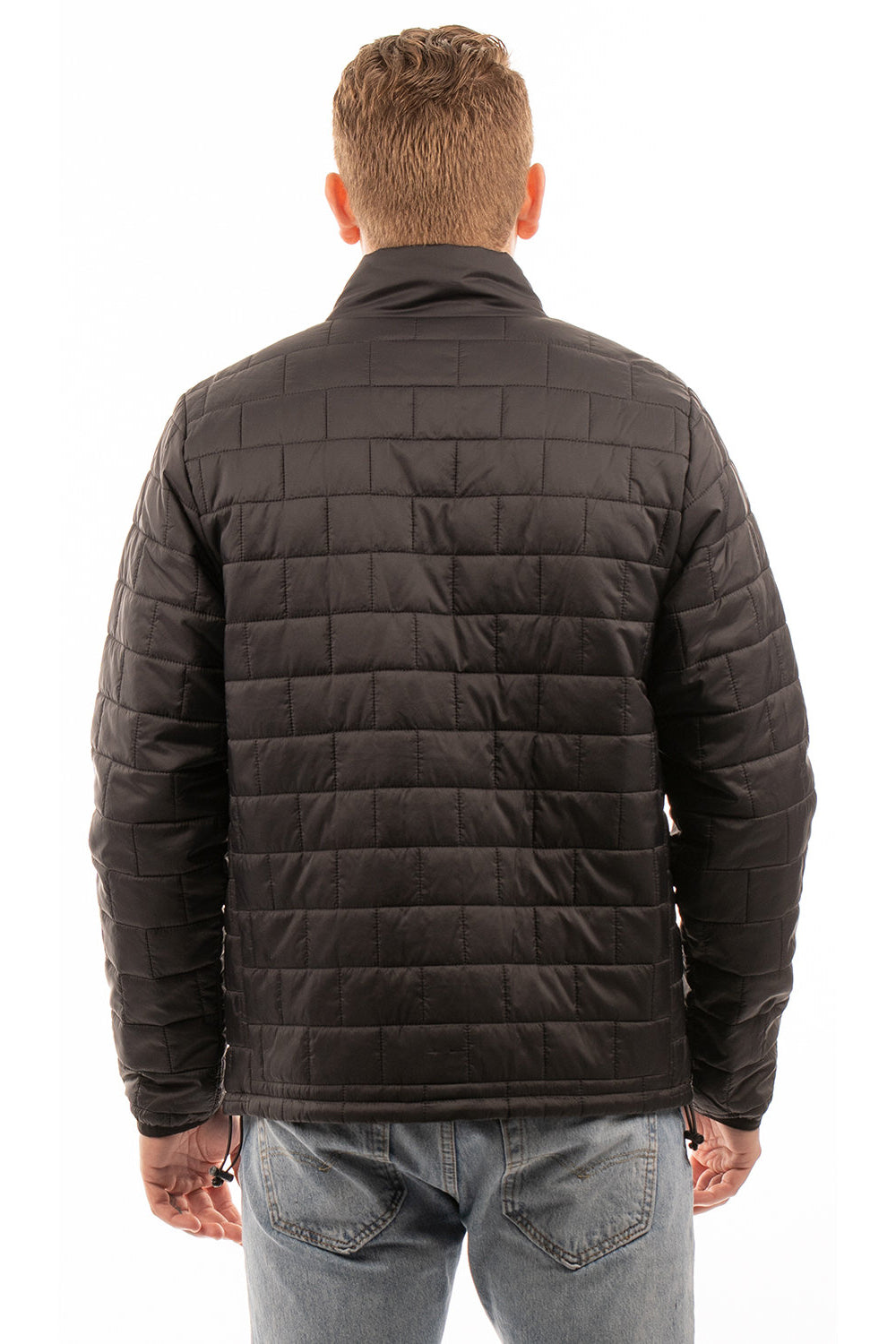 Burnside 8713 Mens Element Full Zip Puffer Jacket Black Model Back