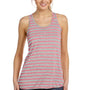 Bella + Canvas Womens Flowy Tank Top - Heather Grey/Neon Pink - Closeout