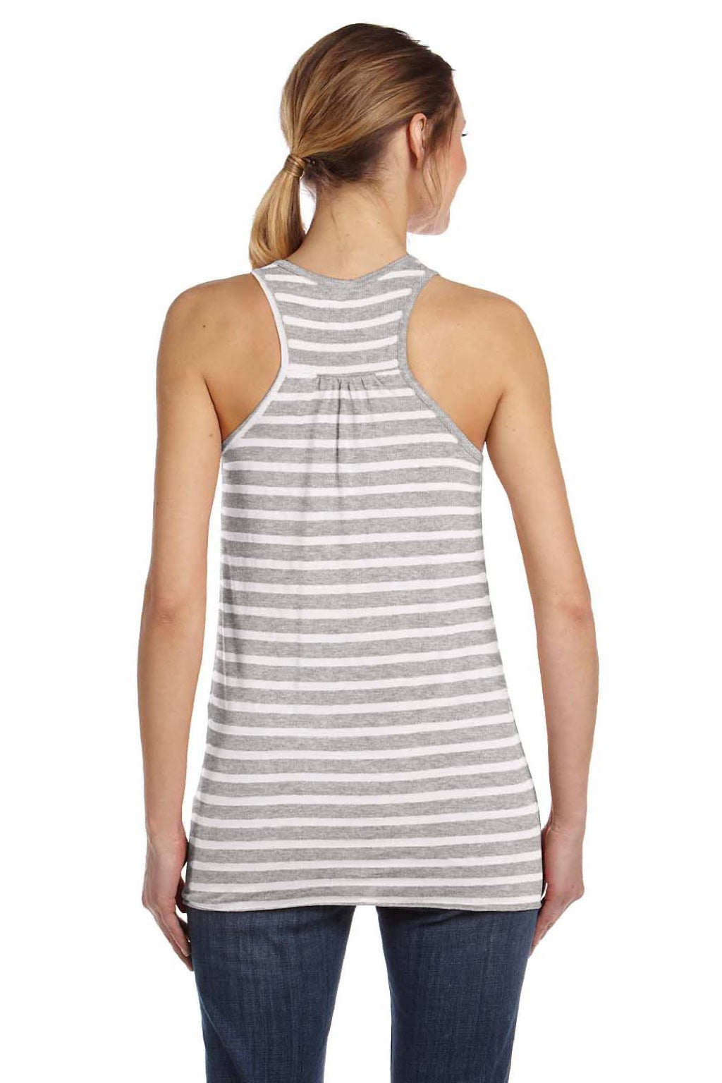 Bella + Canvas BC8800/8800 Womens Flowy Tank Top Heather Grey/White Model Back