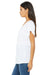 Bella + Canvas B8801/8801 Womens Flowy Short Sleeve Scoop Neck T-Shirt White Model Side