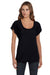 Bella + Canvas 8801 Womens Flowy Short Sleeve Scoop Neck T-Shirt Black Model Front