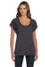 Bella + Canvas 8801 Womens Flowy Short Sleeve Scoop Neck T-Shirt Heather Dark Grey Model Front